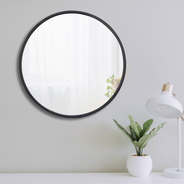 18" Durable Round Wall Mirror Indoor Bathroom Bedroom Living Room Decor