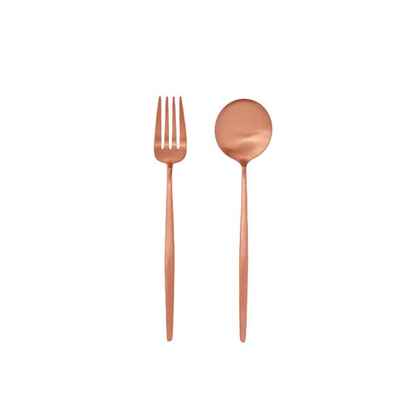 Cutipol MOON Amber Gold Dessert Fork Spoon Set