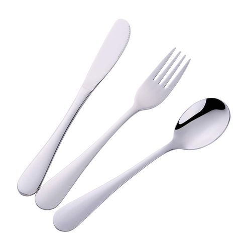 Bisda Children's Cutlery Set, Spoon, Fork, Knife, 3-Piece Set, 18-8 Stainless Steel, Cute