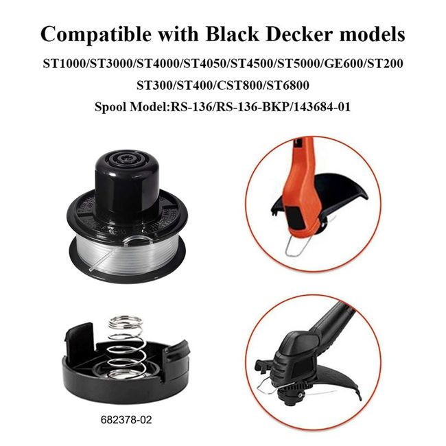 Spool Head Cap & Spring BLACK & DECKER Weed Eater String Trimmer