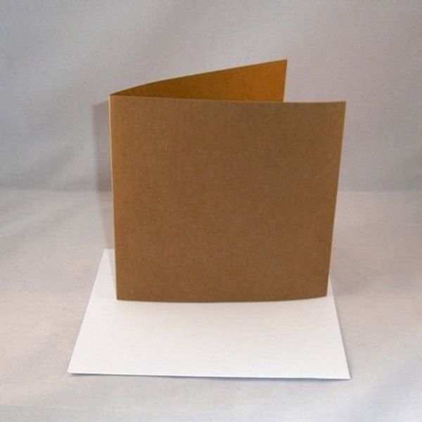 10 x 8"x8" Real Kraft Card Blanks With White Envelopes