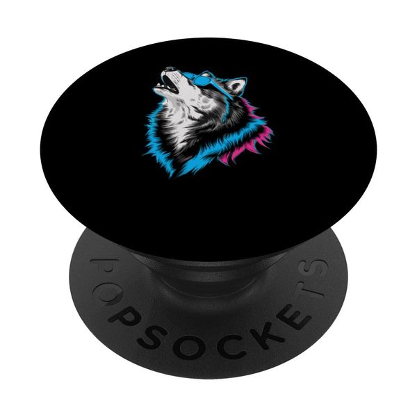 Cool Wolf Sunglasses Howling Wolves PopSockets Swappable PopGrip