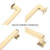 9BUILD Kitchen Cabinet Hardware - 3.75 Inch Brass Cabinet Pulls, 10 Pack, Gold Cabinet Knobs, Cupboard Handles