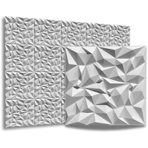 3D Panels 12 Pieces/3 m², Polyvinyl Chloride (PVC) Plastic Panels, Wall Panels, Gaming Room Wall/Ceiling, 3D Mirror Look (12), High-Quality and Hard 3D Panels