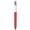 BIC 4-Color Shine Ballpoint Pen, Red Barrel, Medium Point (1.0mm), Assorted Inks, 3-Count
