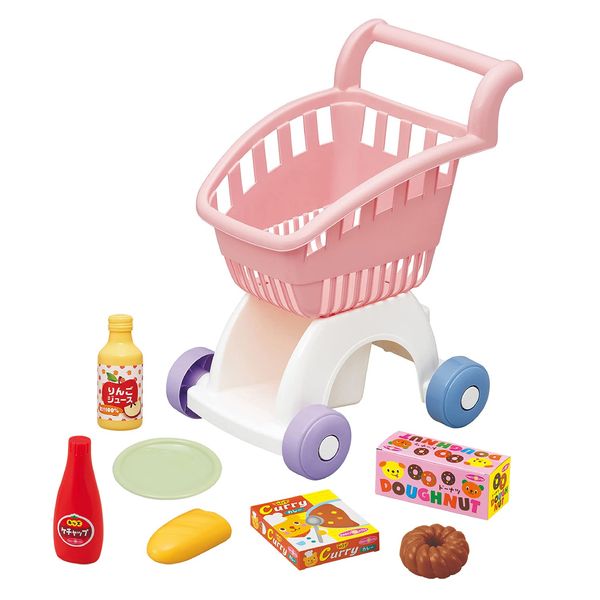 Toy Royal Shopping Cart (Pretend Play / Stuffing Things) Educational Toy (Assemble / Food Accessories Included) Pastel Colors