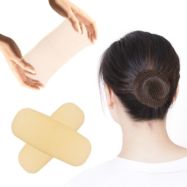 NouveauGenra 22" Hair Nets for Women & Men 400PCS, Elastic Mesh Hair Net for Buns, Long Hair & Short Hair - Hairnets for Ballet Dancers, Sleeping, Wig Storage, Food Service (Gold)