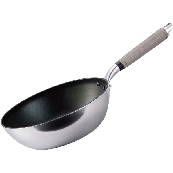 Hokuriku Alumi FAN A-2818 Lightweight Deep Frying Pan, 10.2 inches (26 cm), For Gas Fire, Made in Japan