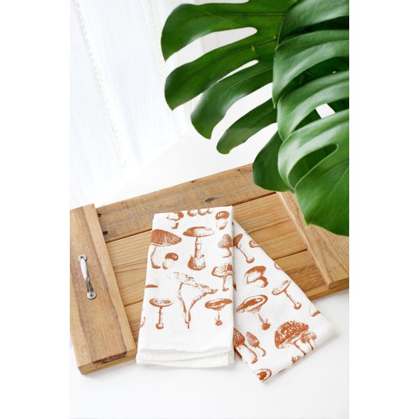 Mushroom Pattern Tea Towel - one only