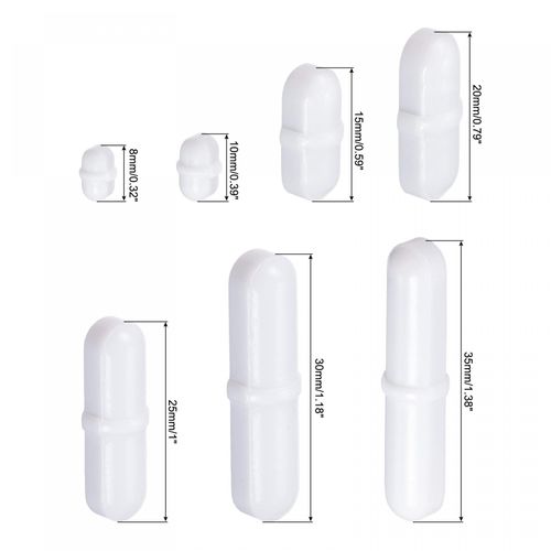 uxcell Magnetic Stirrer, Mixer Stick Bar Rod, Ring Shape, Magnetic Sheath, White, Laboratory, 7 in 1 Set