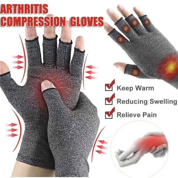 Anti Arthritis Compression Gloves M Fingerless Support Rheumatoid Hand Relief
