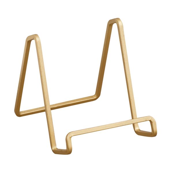 Tripar Square Metal Wire Stand, Gold Display (3 Inch Depth) Tabletop Easel Sleek & Modern Look - Perfect for Books, Plates, Photos & More