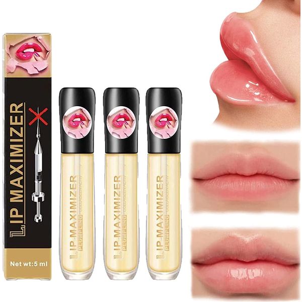 Kayswang Vitamin E Lip Plumping Serum Lip Hyaluronic Lip Plumper Instant Lip Filler for Moisturize Eliminate Dryness Wrinkles Enhances Plump Gloss Cozzo Vitamin E Lip Plumping Serum (3PC)