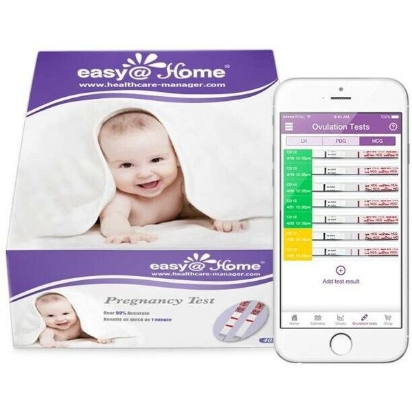 Pregnancy Test Strips Kit, Easy@Home 40 HCG Tests | EZW1-S:40