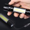4X Rechargeable LED Flashlight USB Mini Torch Zoomable COB Side Light Camping ED