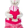 Northlight Boy Sitting Easter Rabbit Decoration with Dangling Legs - 16.5" - Pink and Cream