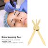 Adjustable Compass Eyebrow Ruler, Stainless Steel Eyebrow Positioning Makeup Measuring Tool (Gold)