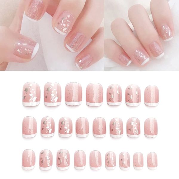 Turkalla Nail Tips, For Hands, Pack of 24, 12 Different Sizes, 3D Feel, Easy to Apply, Reusable, False Nails, Gel Nails, Nail Stickers, Hands, Nail Art, Nail Parts, Stylish, Popular Design, Beginners, Coming-of-Age Ceremonies, Weddings, Receptions