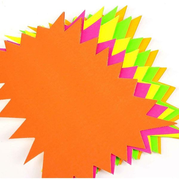JMS® 3 Pack x 40 Rectangle Large Neon Fluorescent Flashes 15 x 10 cm