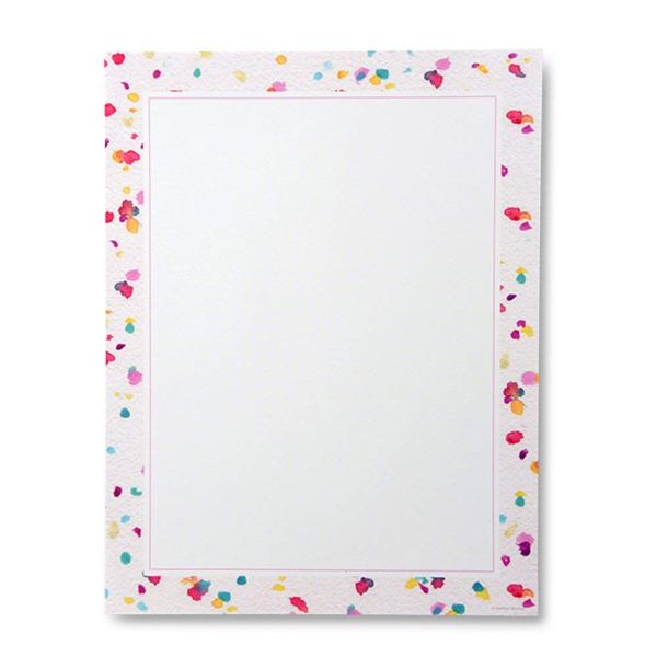 Gartner Studios Bright Confetti Border Stationery Paper - 40 Count