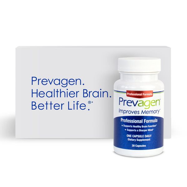 Prevagen Improves Memory - Professional Formula 40mg, 30 Capsules |1 Pack| with Apoaequorin & Vitamin D with Attractive and Stackable Prevagen Storage Box | Brain Supplement for Better Brain Health