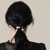 [Jewel Box] JewelVOX Hair Elastic Hair Accessory Women's Pearl Set of 3 Bundled Hair Black Adult
