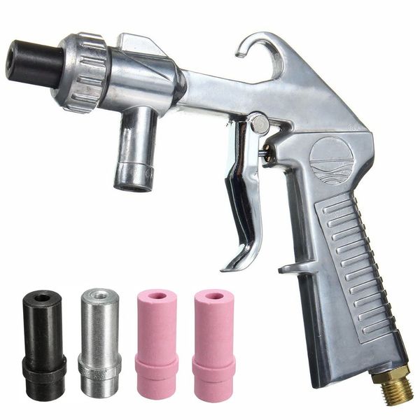 Jewboer Sand Blaster Gun,Sandblasting Sandblaster Gun Kit for Sandblast Blast Cabinet with Ceramic Nozzles