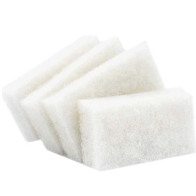 Whitepad-astude-04-cate White Pad for Scrubbing Cleaning that Won't Scratch Firmly Thick Type 4 Sheets Water Scale Remover Scum Remover Sponge, Non-Abrasive Formulated (KIS)