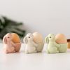 MOFIC Ceramic Egg Cups,Cute Easter Rabbit Egg Cup, Novelty Easter Egg Holder Stand Egg Cups, Bunny Egg Holder for Easter Table Home Decoration (Pink)