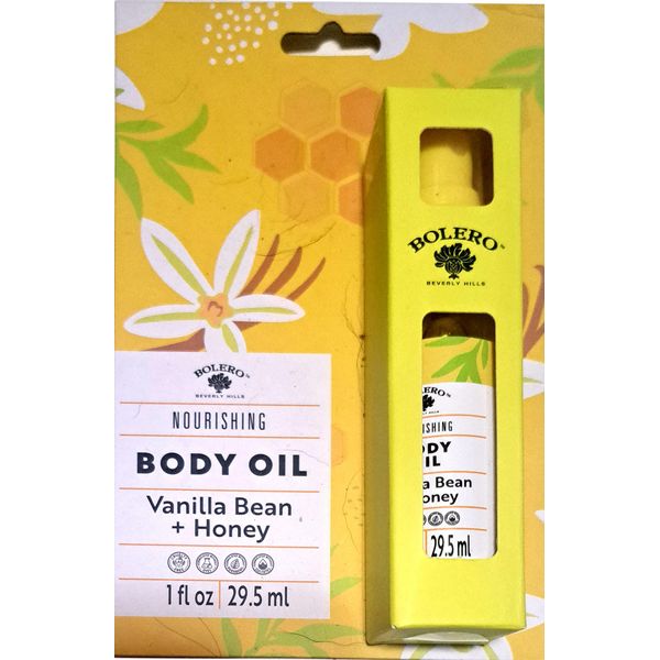 Bolero Beverly Hills Nourishing Body Oil - Vanilla Bean & Honey for all skin types 1fl oz./29.5ml