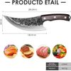 Serbian Meat Cleaver Knife Forged Kitchen Knife Sharp Boning Knife Full Tang