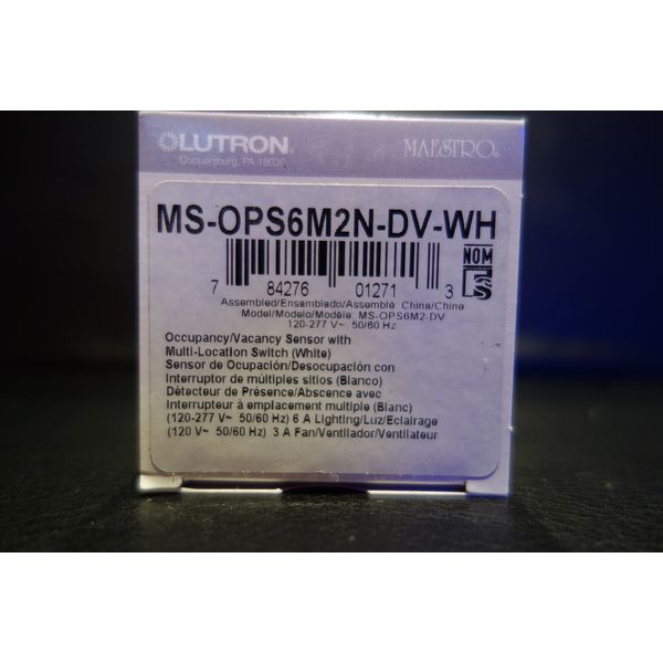 Lutron MS-OPS6M2N-DV-WH Maestro 6-Amp Multi-Location Dual Voltage sensor