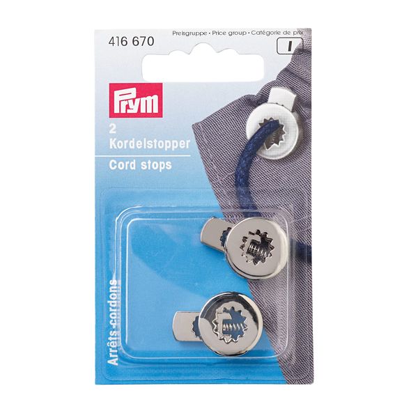 Prym Cord Stopper, Polyester, Silver, Altsilber, 2 Stück