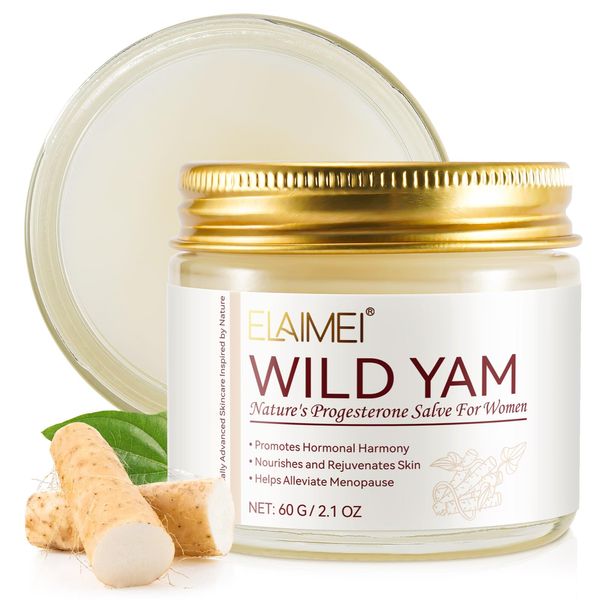 Wild Yam Root Cream, Organic Balancing Cream for Menstrual & Menopause Relief, Hormone Balance Yam Cream for Women