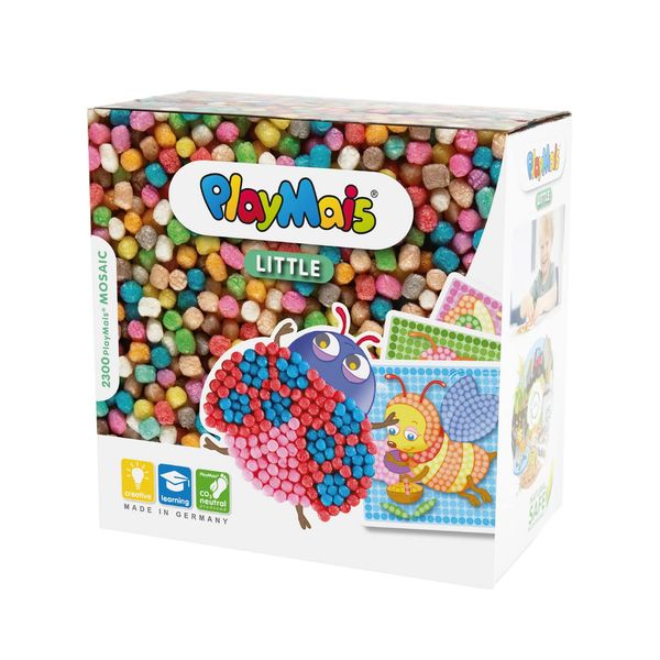 PlayMais MOSAIC Little Bug creative craft kit for girls & boys from 3 years | 2300 6 mosaic templates with bug, bee & co | stimulates creativity & motor skills | natural toy