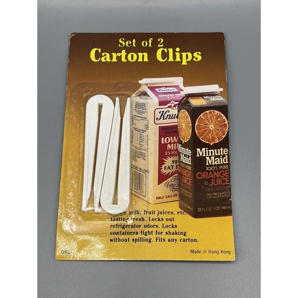 Vintage Set Of 2 Carton Clips