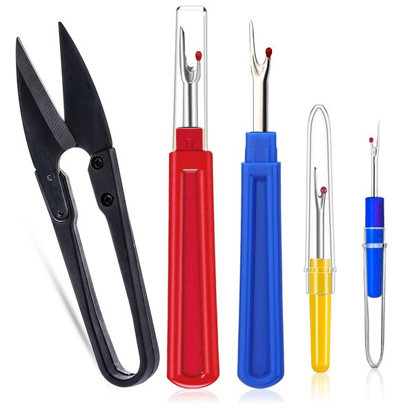 3 Pcs Seam Ripper, Big and Small Stitching Thread Unpicker, Thread Cutter Remover, Seam Rippers for Sewing, Stitch Ripper with Scissor, for Sewing Needlework DIY Craft