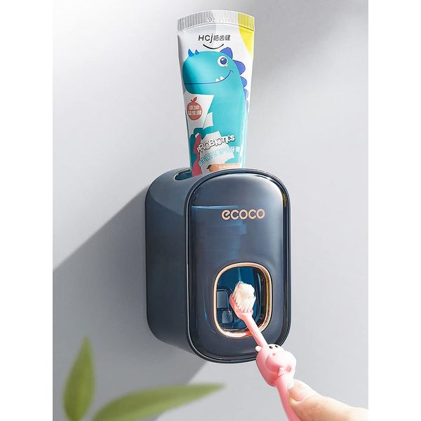 MEIJMJIA-MH wall-mounted toothpaste dispenser Automatic Squeezer Toothpaste Dispenser-Waterproof and dust free (darkcyan)