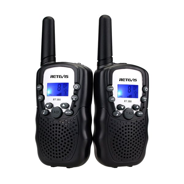 Retevis RT388 Walkie Talkies for Kids,Toys Walkie Talkie for 6-12 Years Old Boys Girls,Kids Toys Gifts for Outside Trip Camping Hiking (Black,1 Pair)