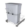 32 Qt Pullout Kitchen Cabinet Metal Wire Sliding Universal Trash Can with Rear B