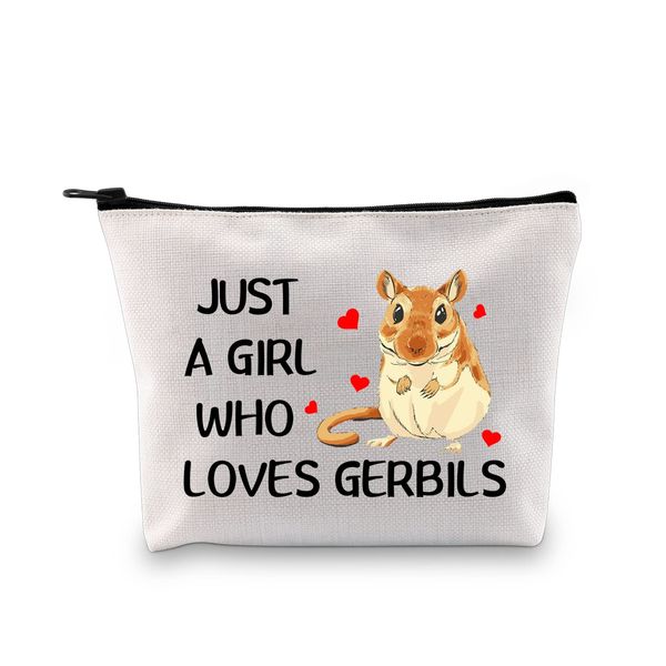 PYOUL Gerbil Lover Gift Who Loves Gerbils Makeup Bag Gerbil Owner Cosmetic Bag Gerbil Girl Pet Owner Gift Zipper Travel Pouch (Gerbils B EU)