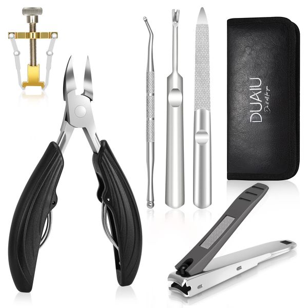 Profi Fußnagelzange Set Nagelknipser, DUAIU Pediküre Set 6pcs Nagelschere Fussnägel Fusspflege Kit, Edelstahl Fußpflege Nagelzangen Fußnägel Nail Clipper Nagelzwicker Fußnagelschere für Dicke Nägel