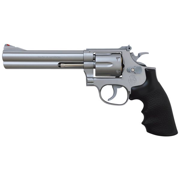 Crown Model #10 S&W M686 Hop-Up Air Revolver, 6-Inch, Silver, 10+ Airsoft Gun