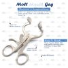 DDP Molt Mouth Gag Anesthesia Instruments 5.5" Silver