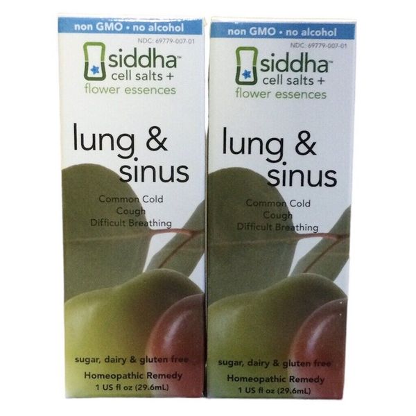 2pk Siddha Cell Salts + Flower Essences Lung & Sinus Homeopathic Oral Spray(2G)