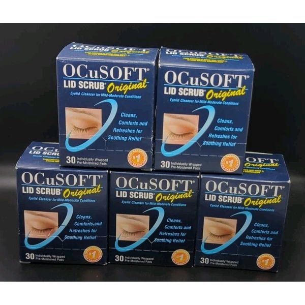 (5) OCuSOFT Lid Scrub Original Pre-Moistened Pads for Eyelids 30 CT