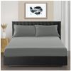 Super Soft King Size Fitted Sheets, Luxury Polyester 25 CM Deep Fitted Sheet, Easy Care & Warm Elasticated Corner Microfibre Bed Sheets, Charcoal