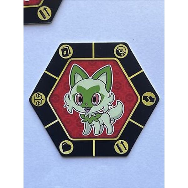 2023 McDonalds Kids Meal Pokémon Toy Sprigatito Match Battle Flip Coin TEB 12T