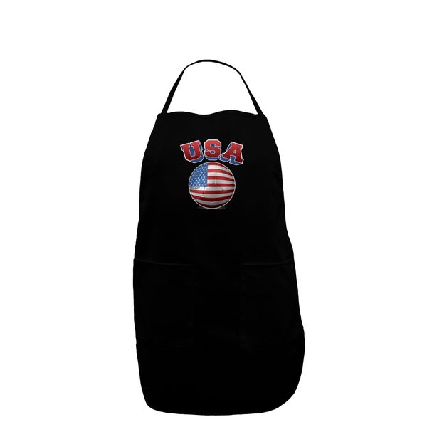 TooLoud Soccer Ball Flag - USA Plus Size Apron Black