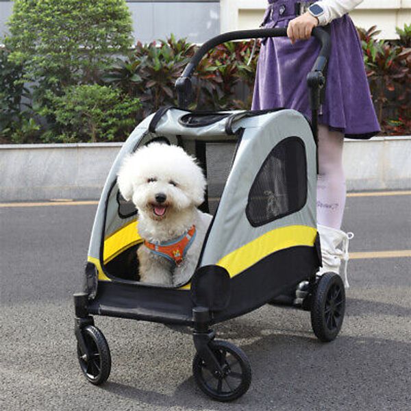 Small Dog Stroller Cats Pet Jogger Travel Trolley Foldable Carrier Cart Outdoor